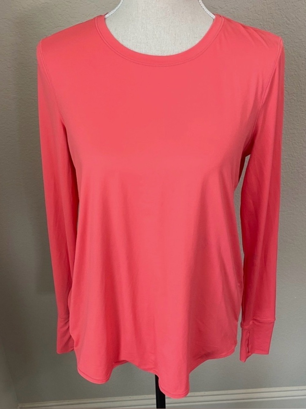 Athleta Coral Long Sleeve Crew Neck Top
